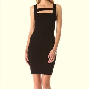 HELMUT Lang Gala Knit Aline Bodycon Black Dress Size Large Designer NWT Viscose